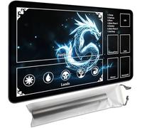 MTG Playmat with Zones 24x14 Inch - Trading Card Game Mat for Magic The Gathering,Commander Playmat with Storage Bags,TCG Card Battle Mat,Glowing Dragon