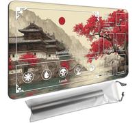 MTG Playmat with Zones 24x14 Inch - Trading Card Game Mat for Magic The Gathering,Commander Playmat with Storage Bags,TCG Card Battle Mat,Japanese Ink Painting