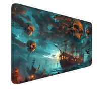 MTG Playmat with Zones Stitched Edges, Non-slip Rubber Bottom MTG Playmats, Smooth Rubber Surface Battle TCG Playmat 24" x 14" Halloween Mouse Pad MTG Mats+ Storage Bag