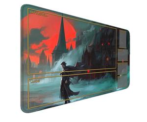 MTG Playmat with Zones Stitched Edges, Non-slip Rubber Bottom MTG Playmats, Smooth Rubber Surface Battle TCG Playmat 24" x 14" Halloween Mouse Pad MTG Mats+ Storage Bag