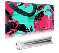 MTG Playmat with Zones - TCG Card Game Mat for Magic The Gathering - 24x14 Inches - Stitched Edges, Non-Slip Rubber Base - Portable Play Mat with Free Storage Bag,Abstract Art Snake