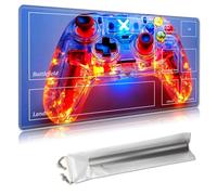 MTG Playmat with Zones - TCG Card Game Mat for Magic The Gathering - 24x14 Inches - Stitched Edges, Non-Slip Rubber Base - Portable Play Mat with Free Storage Bag,Neon PlayStation Controller-210