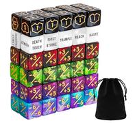MTG Set of 60 MTG Dice Counters Keyword Counter Life Counter 1/+1 Tokens Commander Buff 6-Sided for MTG, TCG, Card Game Accessories
