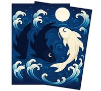 MTG Sleeves by Arcanum Industries, 103 Matte Card Sleeves for Magic The Gathering & TCG - Premium Shuffle Feel & Borderless Art with Black Interior (Spirit Koi)