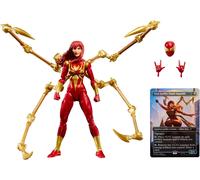 Marvel Legends Series Magic: The Gathering Mary Jane Watson (Iron Spider), Spider-Man Action Figure and Exclusive Foil Trading Card, Red