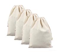 MTGHYARE 4 Pack Large Christmas Bags Drawstring Canvas,18"x26.8" Blank Christmas Gifts Santa Sack Bags DIY Extra Large Reusable Burlap Xmas Gift Heavy Duty Laundry Bag with Drawstring