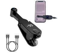 MTHKLO Auto Clicker Mini Smart Tapper for iPhone iPad Android, 108-Speed Adjustable Silent Screen Clicker with LED Display for Gaming Live Streams, Tasks, iOS Apps-Black,2 cords