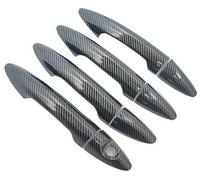 Mthxzy Carbon Fiber Chrome Car Door Handle Cover Decor Trim Stickers, for Kia, Rio 3 Rio3 K2 2011-2016 Car Door Handle Cover Replacement(Black Handle 0 Button)