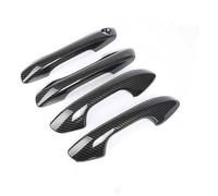 Mthxzy for Kia, Rio 4 X-line 2017 2018 2019 2020 ABS Chrome Carbon Fiber Door Handle Cover Trims Car Decoration Car Door Handle Cover Replacement(Carbon Fiber Handle)