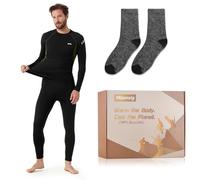 Mtiemxig Men's Thermal Jersey Set, 2nd Generation Black Green, XXL