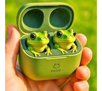 Mtjbfv Frog Earbuds,Cute Animal Shaped Bluetooth Earbuds With Charging Case,Frog-Earbuds Wireless Bluetooth,Bass Wireless Headphones,Noise Reduction,Waterproof Headphones,Travel And Daily Use(A)