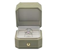 MTJYQYF 3 Slots Velvet Jewelry Ring Box, Octagon Engagement Ring Box Ring Display Holder Case with Hinged Lid for Proposal Engagement Wedding, 2.44x2.44x2.17 IN -U2-PRB003-Green