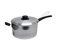 MTK Housewares Polished Aluminium Chip Pan with Basket, Lid & Helper Handle, 25 cm / 10" UK Made