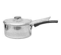 MTK HOUSEWARES Polished Aluminium Deep Chip Pan with Basket & Lid - 20 cm / 8", UK Made