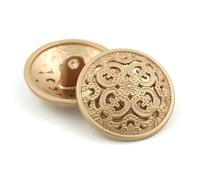 MTKSFDC Buttons For Crafting 5Pcs Hollow Metal Button Black Silver Gold Buttons Round Decorative Button For Clothes Sewing Accessories DIY Crafts 14-27mm(Gold2,14mm)