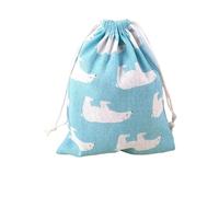 MTKSFDC Cotton Drawstring Bag Cotton Linen Drawstring Bag Cute Cartoon Pattern Animal Plant Print Fabric Pouch Storage Sundry OrganizerBags(Color 5,S-14x16cm)