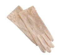 MTKSFDC Lace Gloves 2Pair Women Summer Sunscreen Delicate Lace Flowers Driving Cycling Breathable(Apricot)