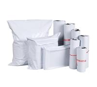 MTKSFDC Mailing Bags 50pcs White Mail Bags Courier Envelope Storage Bags Self Adhesive Seal Plastic Packaging Bags(50pcs 16x22cm)