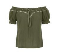 MTKSFDC Medieval cCorset Top Women Gothic Line Blouse Renaissance Cosplay Top Medieval Folk Dressing Outfit Halloween(Green,M)