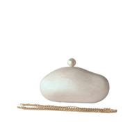 MTKSFDC Shell Bag Marble Egg Shape Clutch Bag Purse Women Wedding Evening Party Cute Ivory Beach Mini Summer Pearl Lady Purse And Handbag(Color 1)