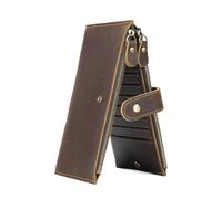 MTKSFDC Wallet for Men Men's Card Holder Vintage Clutch Bag Genuine Leather Multi-Card Card Holder Large Capacity Long Zipper Wallet