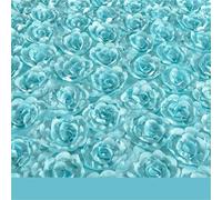 MTKSFDC Wedding Carpet 10M Wedding Carpet Satin Fabric 3D Rose Flower Aisle Red Marriage Party Backdrop Table Cover Fabric Decoration(Light blue)