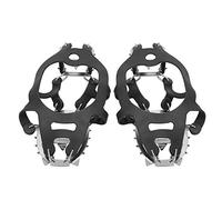 Mtlavishness 1 Pair 18 Teeth Anti Slip Ice Cleat Shoe Grips Spikes Cleats Crampons with Wear Resistant Metal Sawteeth for Snow Ground Hiking Climbing and Various Outdoor (M)