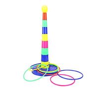Mtlavishness 1 Set Pillars 8 Sets Rings Ringtoss Game Toys Parent Child Indoor Interactive Game, Colorful Ring Toss Set for Family Fun, Holiday Group Activities and Kids'
