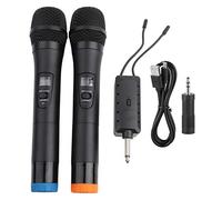 Mtlavishness 1-to-2 Universal VHF Wireless Handheld Microphone with Receiver for Karaoke/Business Meeting (Black)