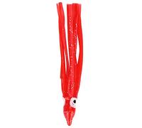 Mtlavishness 10pcs Bag Mini Size Squid Octopus Shape Fishing Bait Lure Red White Luminous Soft Plastic Lures with Life Like Swimming Action for Freshwater Saltwater Night Fishing (Red)