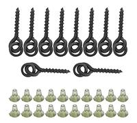 Mtlavishness 10Pcs Bait Screws with 20Pcs Oval Rings Carp Rig Ring Stops Carp Fishing Tackle Hook ScrewGreen - Durable ABS Copper Construction for Stable Hooks Easy to Use Design (Green)