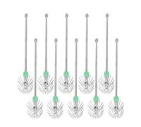 Mtlavishness 10PCS Double Layer Squid Hooks Stainless Steel Long Handle Luminous Fishing False Jig Baits (15cm)