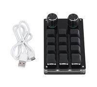 Mtlavishness 12 Key Mechanical Keyboard Gaming Keypad 15.0×10.0×4.0 Mechanical Gaming Keypad 12 Keys 2 Knobs Small Gaming Keyboard Programmable Keyboard With Usb Cable Macro