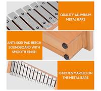 Mtlavishness 13-Note Glockenspiel Portable Aluminum Piano Xylophone Percussion Instrument Musical Instrument with Wooden Sticks