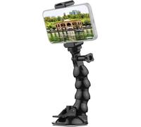 Mtlavishness 16cm 6.3in Flexible Suction Cup Mount For Smartphone And Sports Camera 360 Degree Rotatable With Standard 1 4 Inch Screw Connector Ideal For Vlog Live Streaming Video