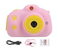 Mtlavishness 2.0 Inch IPS Screen Pink Cartoon Digital Camera Children Taking Pictures Toy Ideal For Birthday Gift And Daily Fun With Food Level ABS Material Comfortable Grip Large