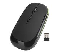 Mtlavishness 2.4G Wireless Adjustable Optical USB Mouse with Super Anti Interference and Silent Design for Notebook and Computer Use 1600dpi Black (Black)