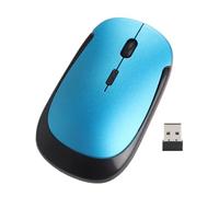 Mtlavishness 2.4G Wireless Adjustable Optical USB Mouse with Super Anti Interference and Silent Design for Notebook and Computer Use 1600dpi Black (Blue)