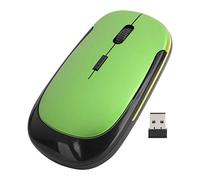 Mtlavishness 2.4G Wireless Adjustable Optical USB Mouse with Super Anti Interference and Silent Design for Notebook and Computer Use 1600dpi Black (Green)