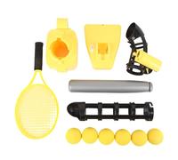 Mtlavishness 2 In 1 Baseball Tennis Pitcher Auto Pitching Machine Set With Baseballs Bat Tennis Racket For Boys Girls Indoor Outdoor Sports Game Red Automatic Pitching Trainer For (Yellow)