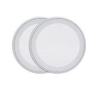 Mtlavishness 2 Piece Set Of 6.5 Inch Speaker Loudspeaker Protective Covers And Decorations Solid Durable Structure Made Of Metal Cold Rolled Steel And ABS Ideal For Fighting Game (White + White)