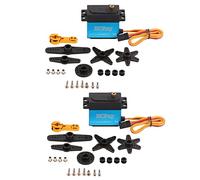 Mtlavishness 2 Sets 30kg Steering Gear Aluminum Alloy 270 Degree Gear Servo with 25T Metal Servo Arm Ideal for 1/8 1/10 1/12 Scale Robots RC Cars and Boats and Planes