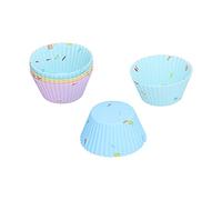 Mtlavishness 20 Pcs Silicone Cupcake Molds Non Stick Reable Baking Molds for Muffin Biscuits Cheese Cake Pastries Bright Colors Flexible Food Grade Safe for Oven Microwave (Round Suit)
