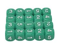 Mtlavishness 20PCS 6 Sides Number Dice Round Corner Design Plastic Dice Set Colorful Blue Teaching Tools for Kids Math Learning Board Games Classroom Activities Durable Safe Game (Green)
