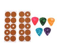 Mtlavishness 20Pcs Grip Cork And 5Pcs 0.71mm Guitar Picks Excellent Cork Material Soft Durable Sweat Absorbing Ultra Thin Non Slip For Guitar Drum Sticks Effects Pedals