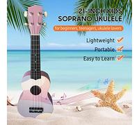 Mtlavishness 21 inch Kids Soprano Ukulele Ideal for Beginners and Teenagers with Exquisite Workmanship Made of Basswood Plywood and Comes with a Gig Bag for Easy Carrying (Type 7)