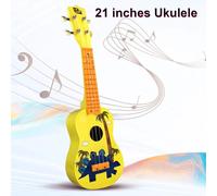 Mtlavishness 21 Inch Kids Ukulele Premium Full Wooden Body Poplar Handle Durable White Nylon Strings Easy To Tune For Beginners Students Friends Teens And Adults (Yellow)