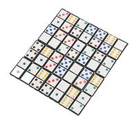 Mtlavishness 28Pcs Double Six Dominoes Set Plastic Portable Board Interactive Game with Colorful Dot for Children Learning
