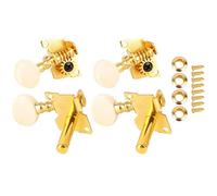 Mtlavishness 2L 2R Gold Ukulele String Tuning Pegs Locking Tuners With White Buttons Metal Anti Anti High Stability And Durability For Ukulele Playing 100 Metal And Plastic