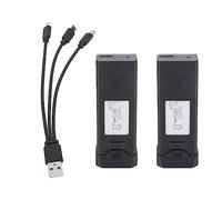 Mtlavishness 2Pcs 3.7V 1800mAh Lithium Battery With Charging Line, High Capacity Rechargeable Drone Batteries For F184, S93, L900, A258 Remote Control Drones, Overcharge